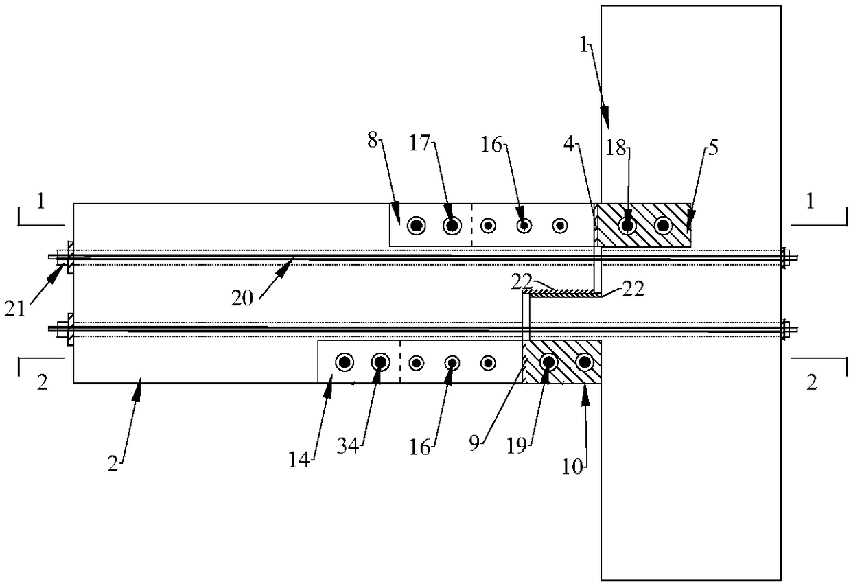 Self-reposition precast concrete beam column joint device with dark corbel and variable friction energy dissipation