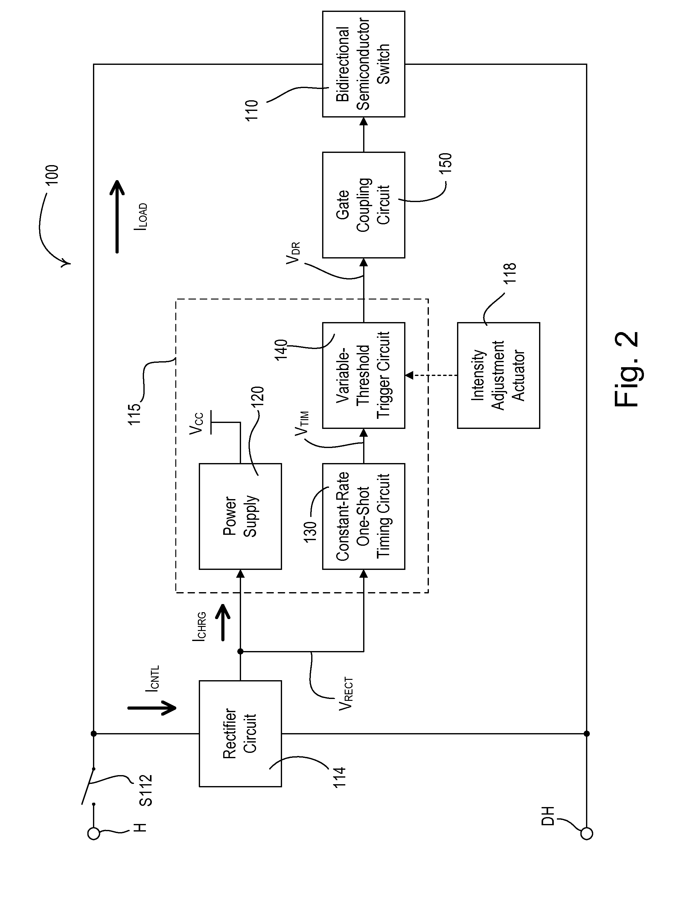 Two-wire dimmer switch for low-power loads