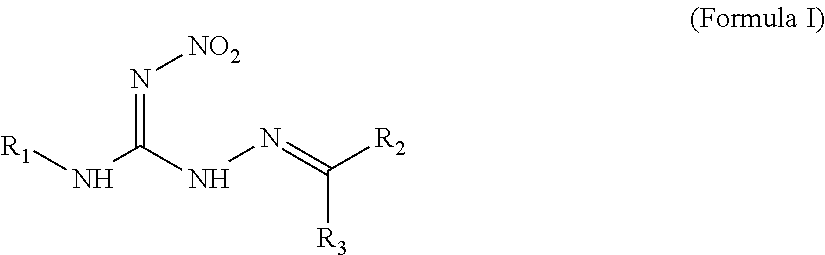 Hydrocarbylidene nitrohydrozinecarboximidamides and a method for making the same, as well as their uses as an insecticide