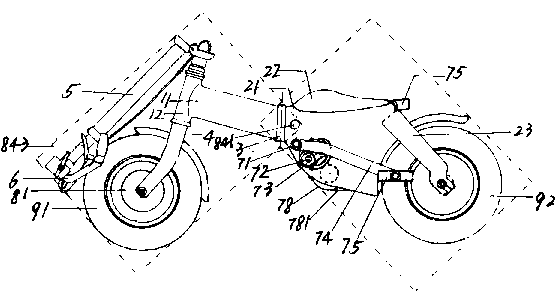 Portable two-wheel electric bicycle