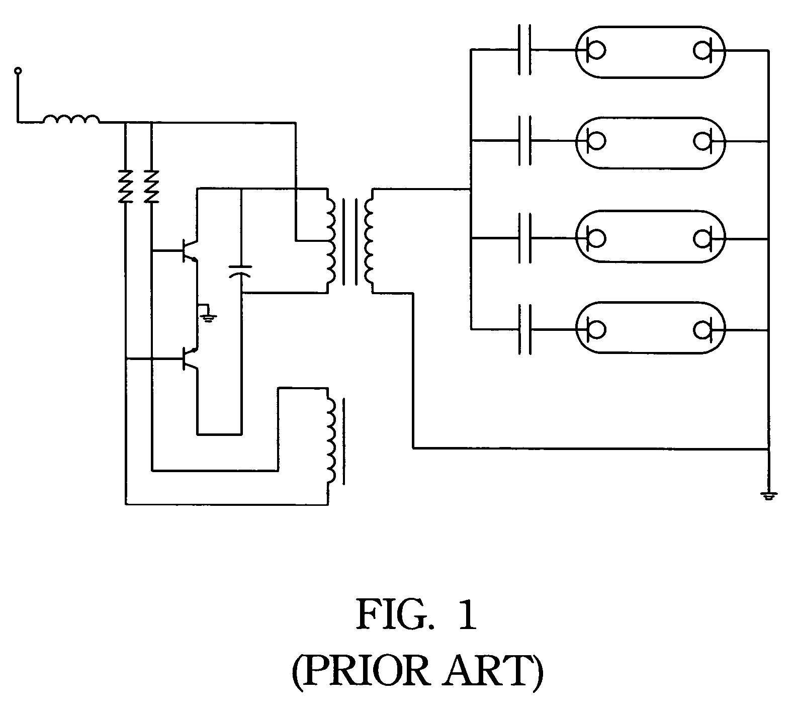 High-voltage discharge lamps parallel and driving arrangement