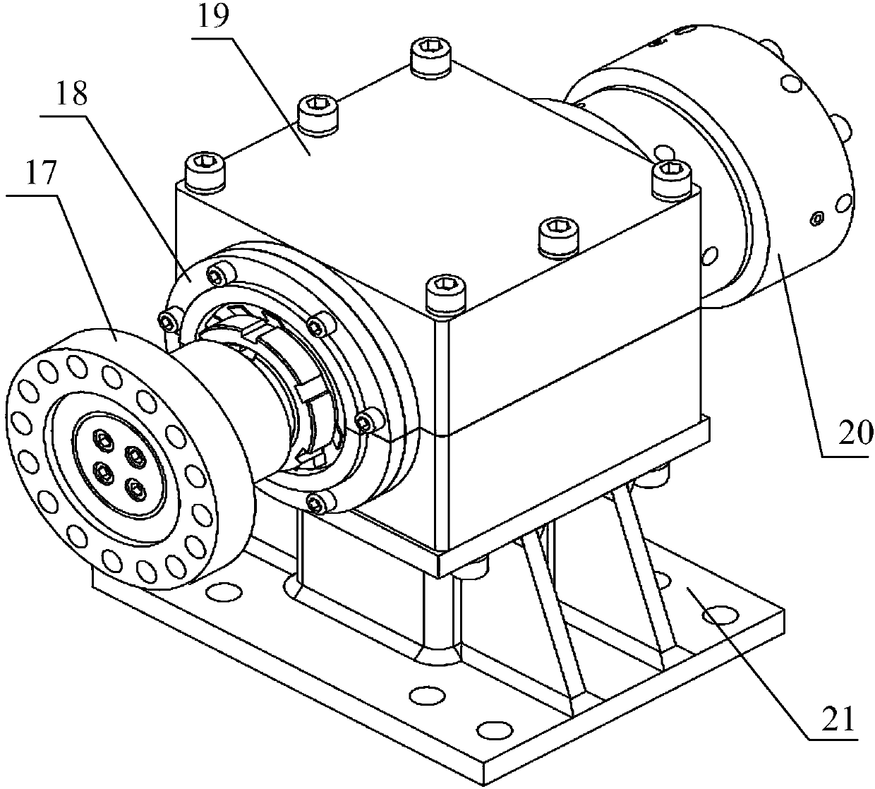 A gearbox no-load running-in test bench with self-centering positioning and clamping device