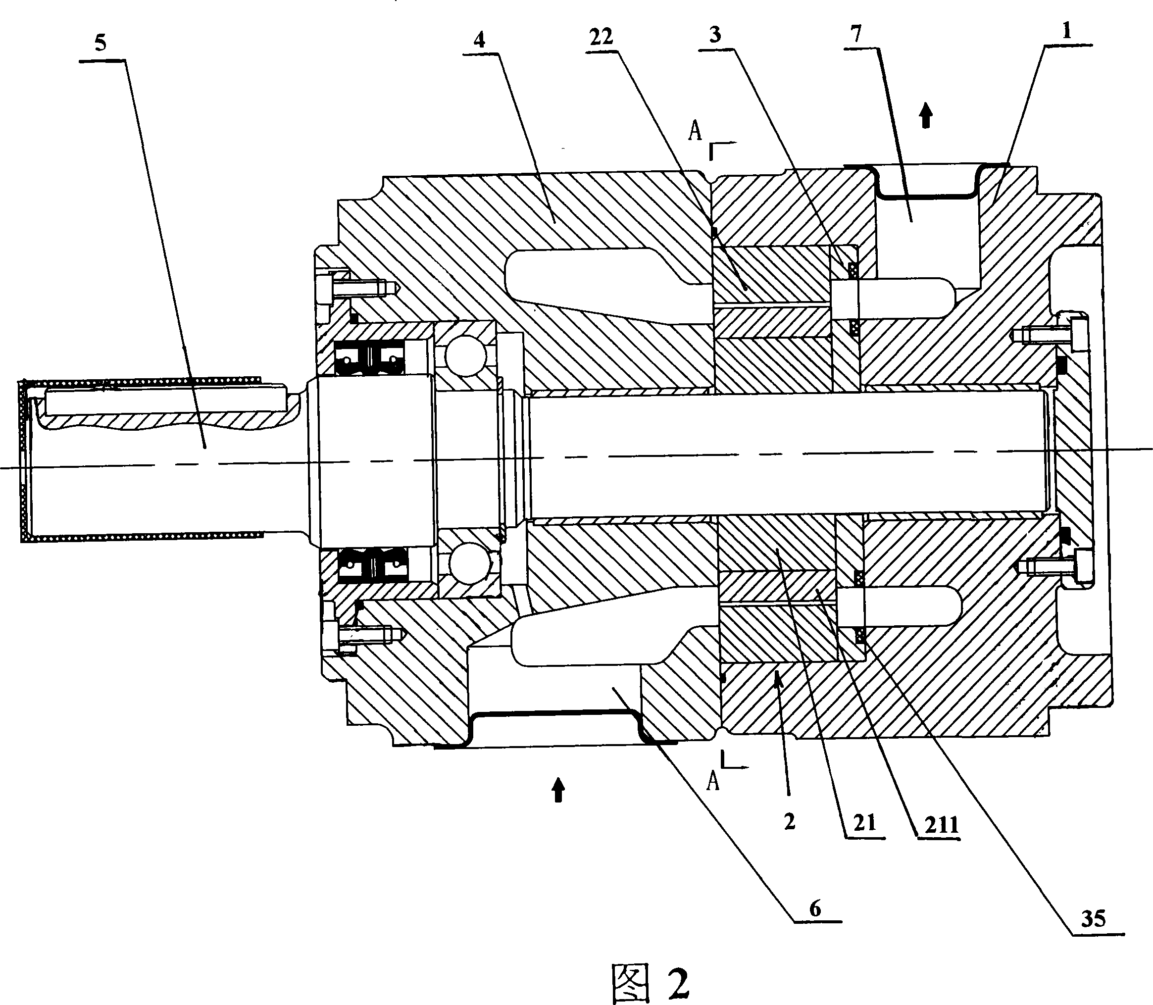 Highly effective inner mesh gear pump or motor