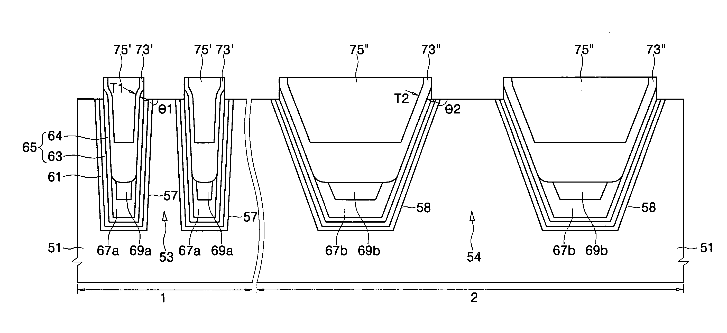 Semiconductor devices including trench isolation structures and methods of forming the same