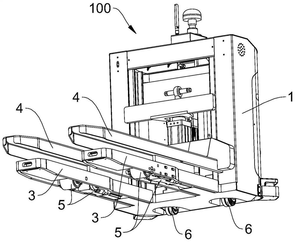 AGV forklift with rear differential driving wheels