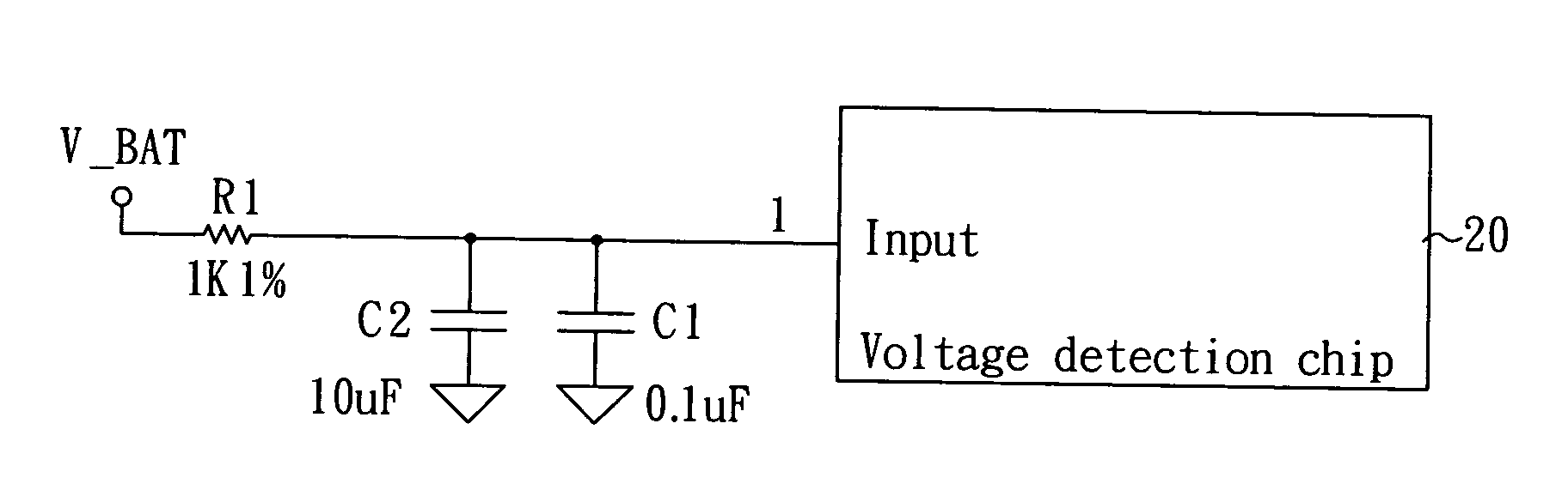 System for detecting battery voltage with high precision