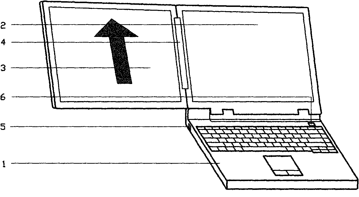 Multi-working mode double screen notebook computer system and operating control method