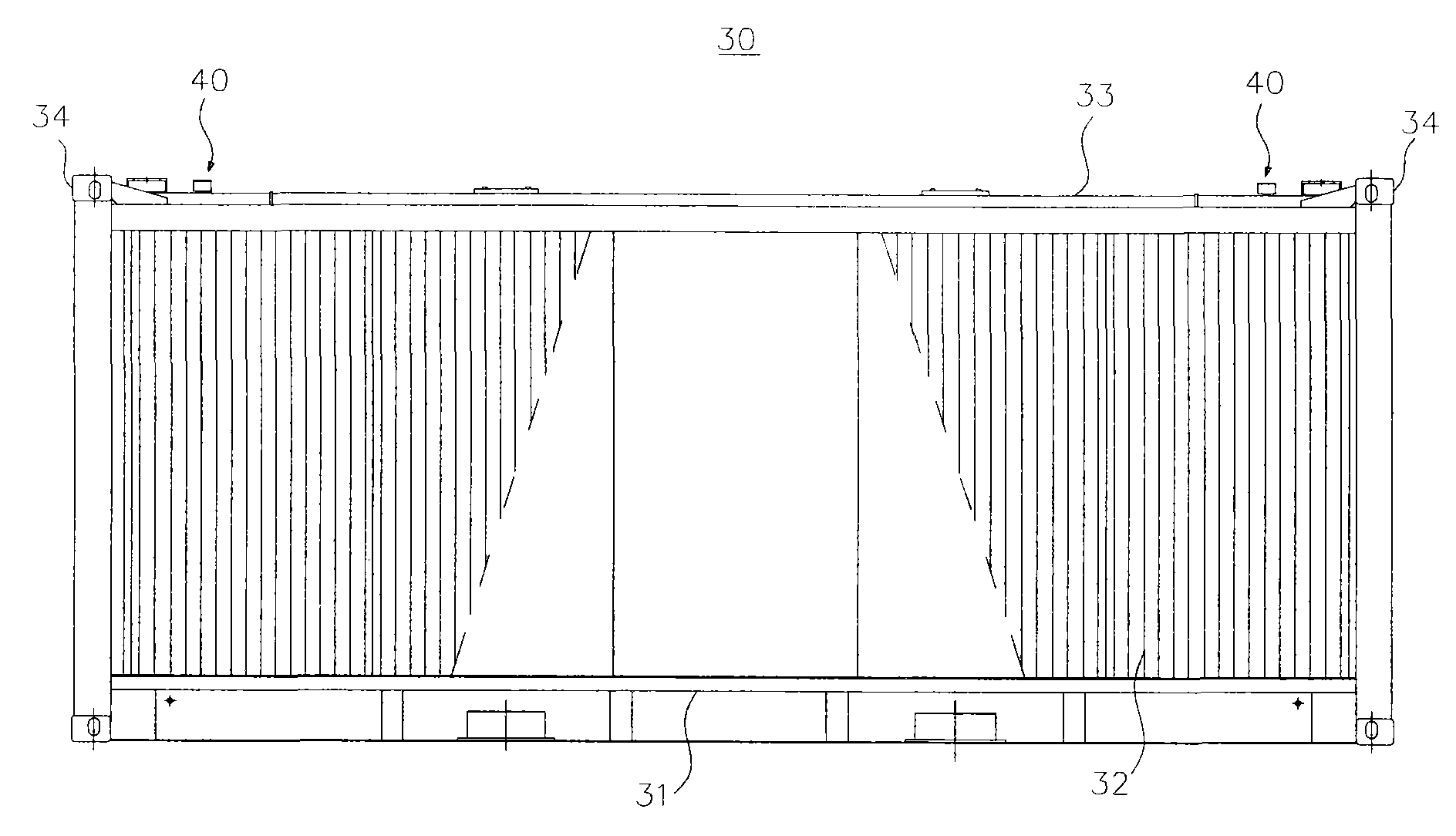 Hard open-top container with locking mechanisms