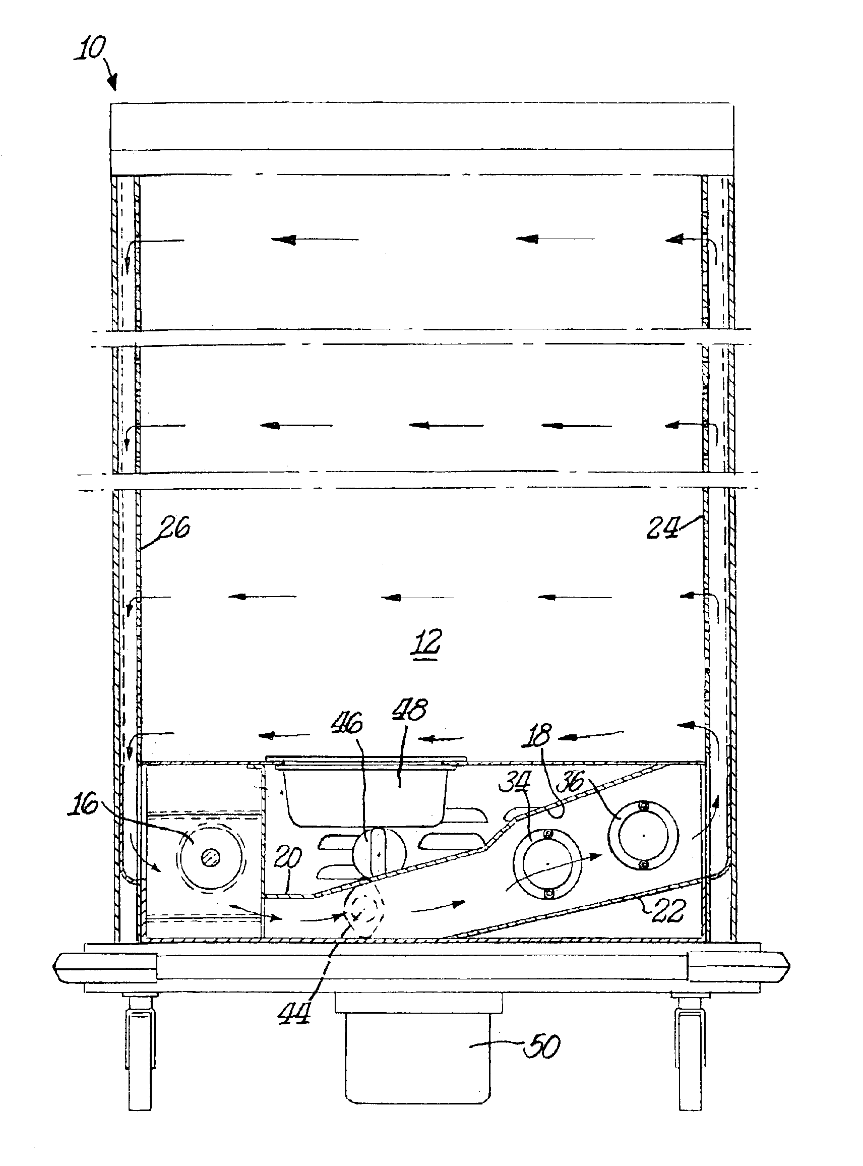 Heated proofing cabinet