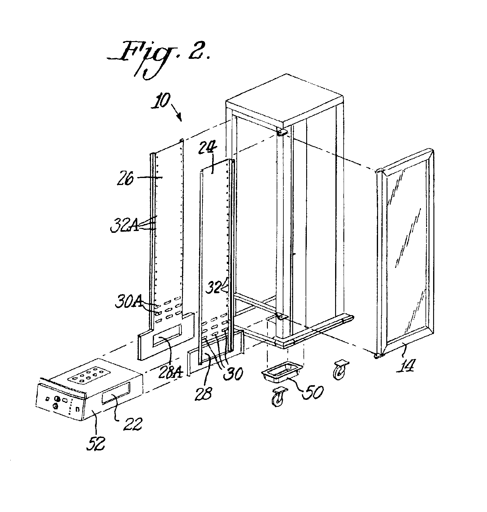 Heated proofing cabinet