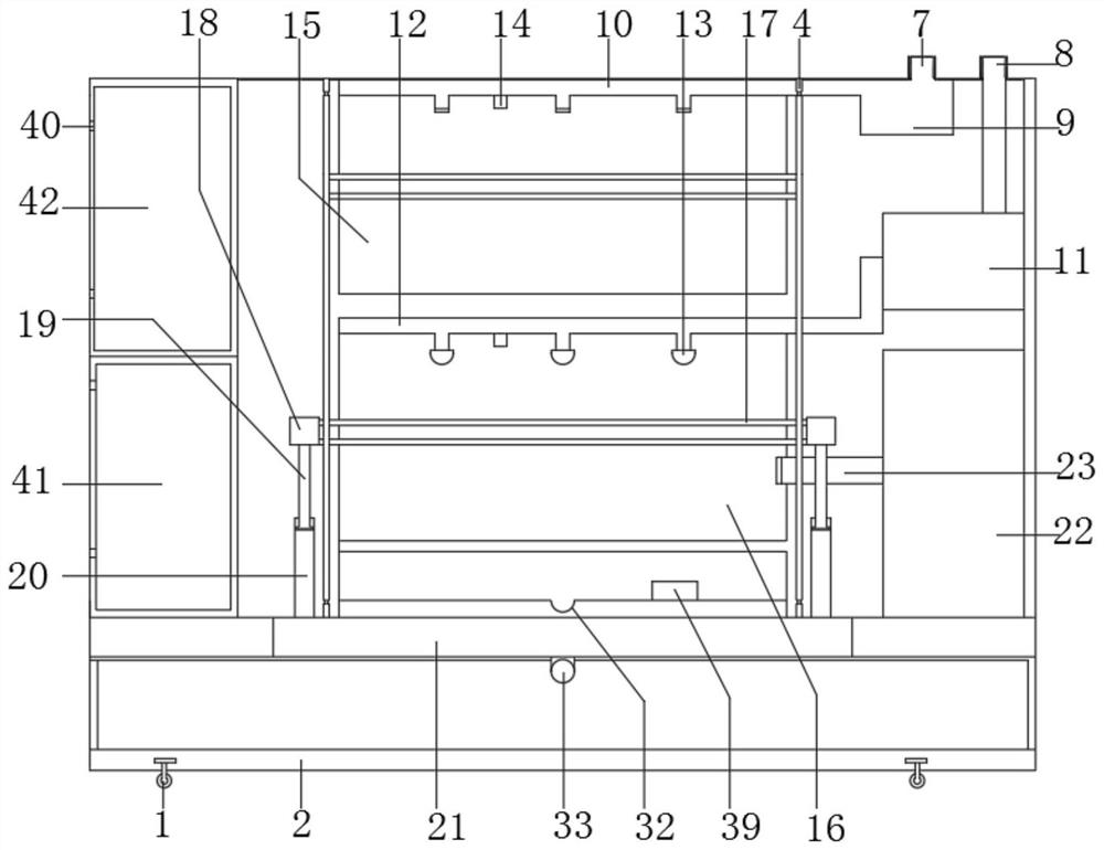 Sample storing and cleaning combined device for laboratory department