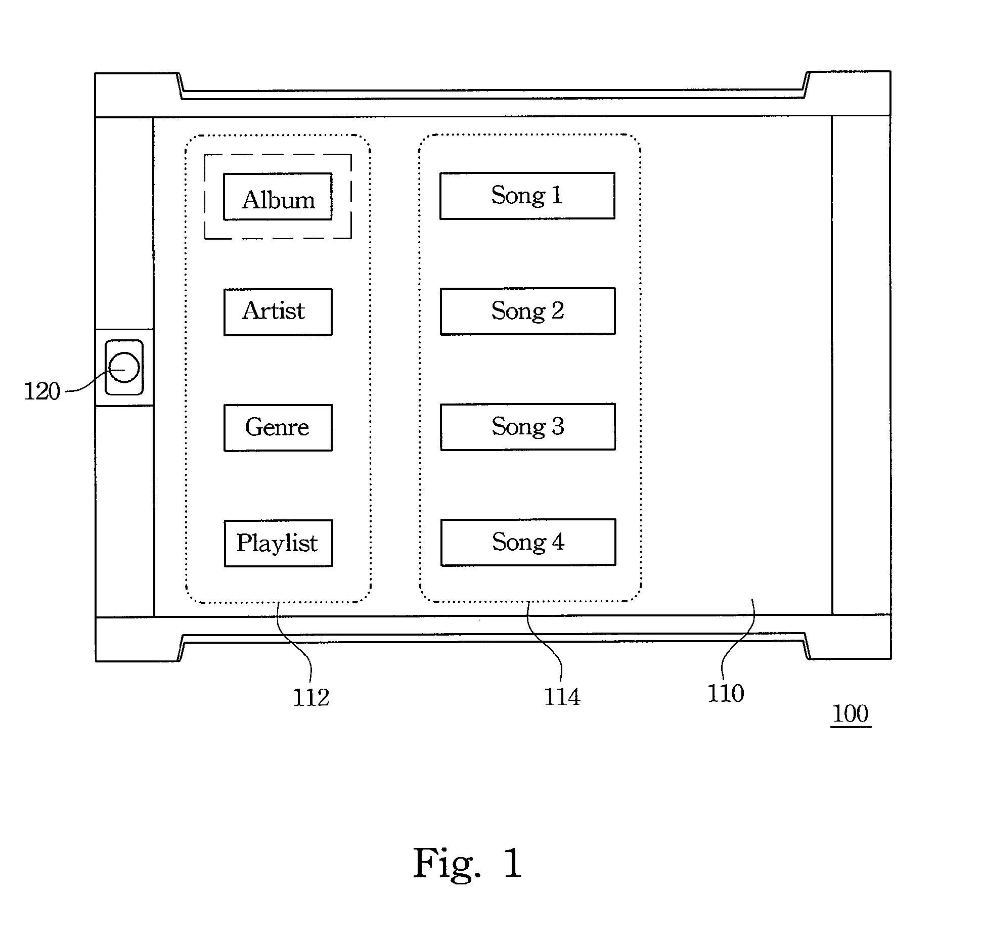 Display Device and Method of Displaying Menus Thereon