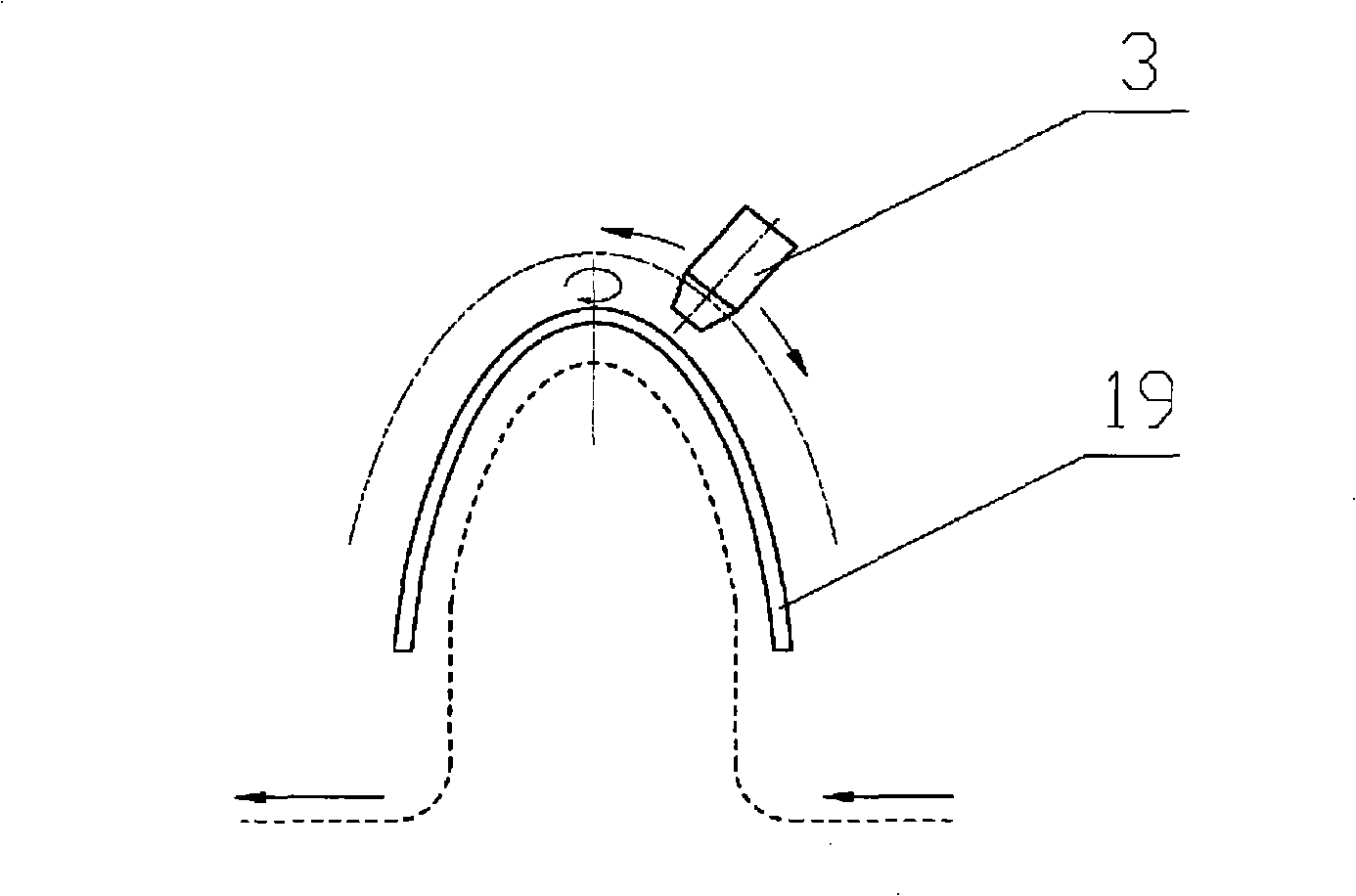 Method for polishing inner concave surface of optical elements as well as device