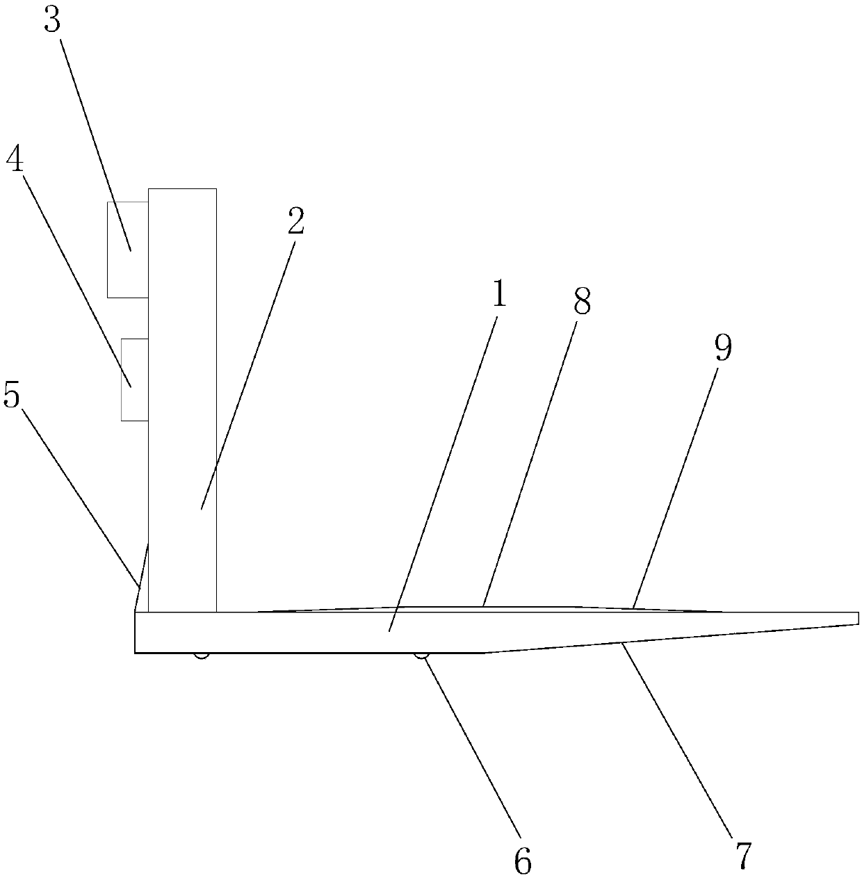 Forklift fork arm with weighing function