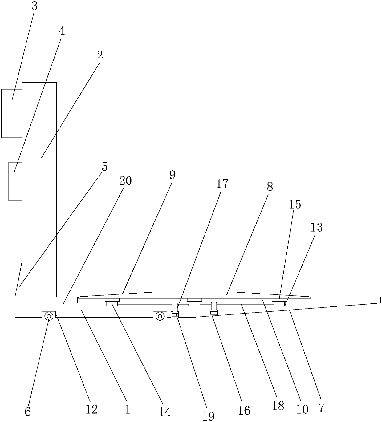 Forklift fork arm with weighing function