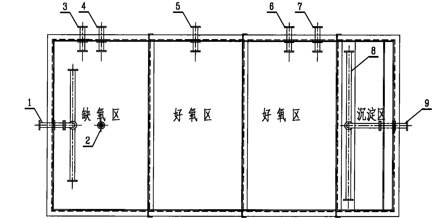 High-efficiency biological strengthened treatment process for waste water generated in paper making