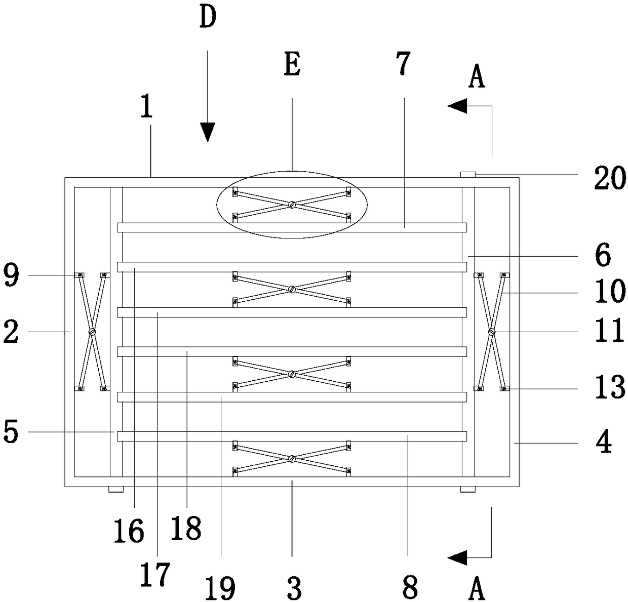 Vibration forming mold for dry shrinkage test piece of cement mortar