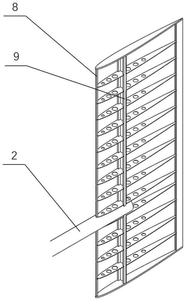 Ultra-light vertical tail structure of small unmanned aerial vehicle