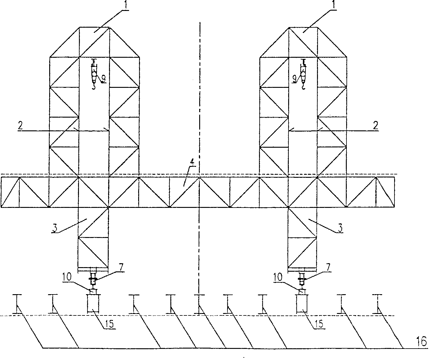 High-altitude framework type simple plate supporting machine