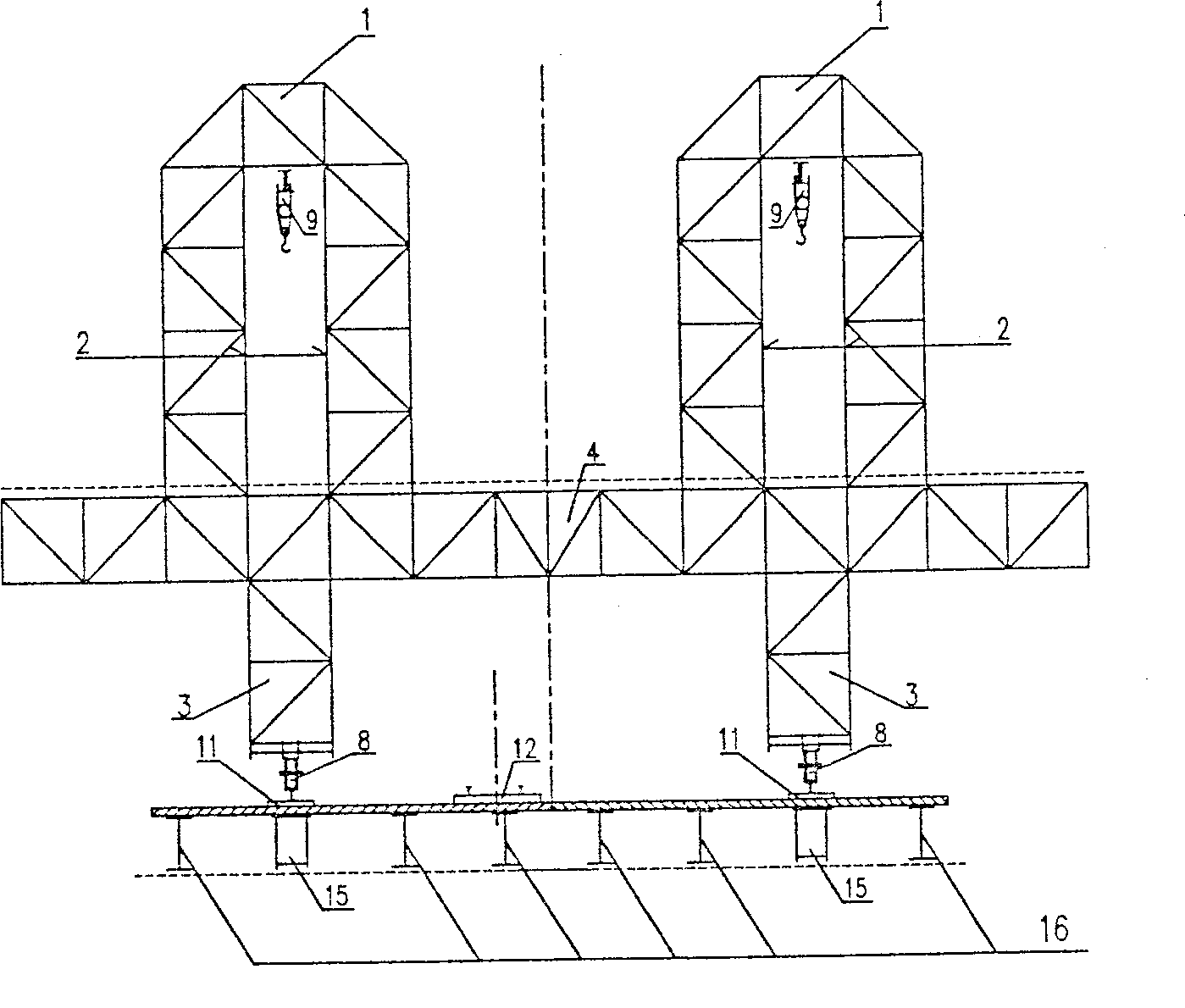 High-altitude framework type simple plate supporting machine