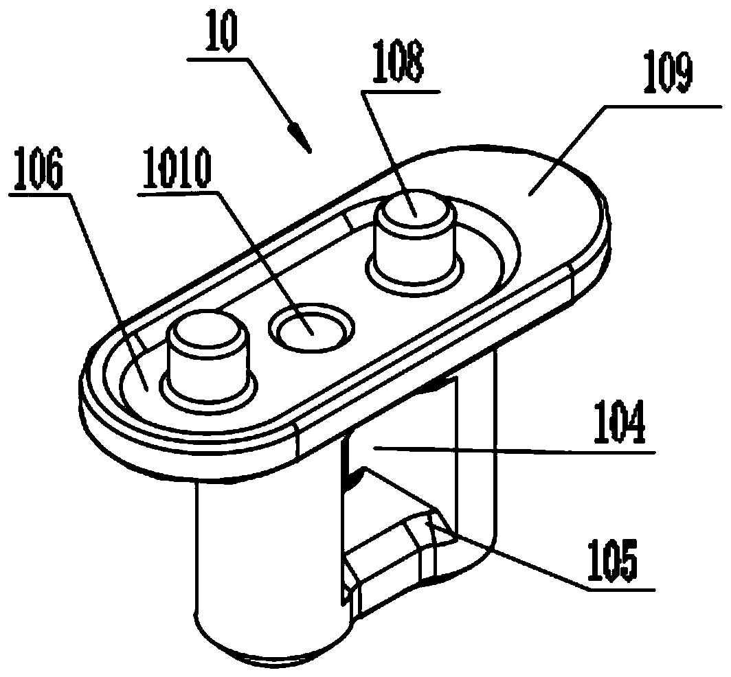 Cabinet double-door flat iron lock rod heaven and earth lock catch and assembling method