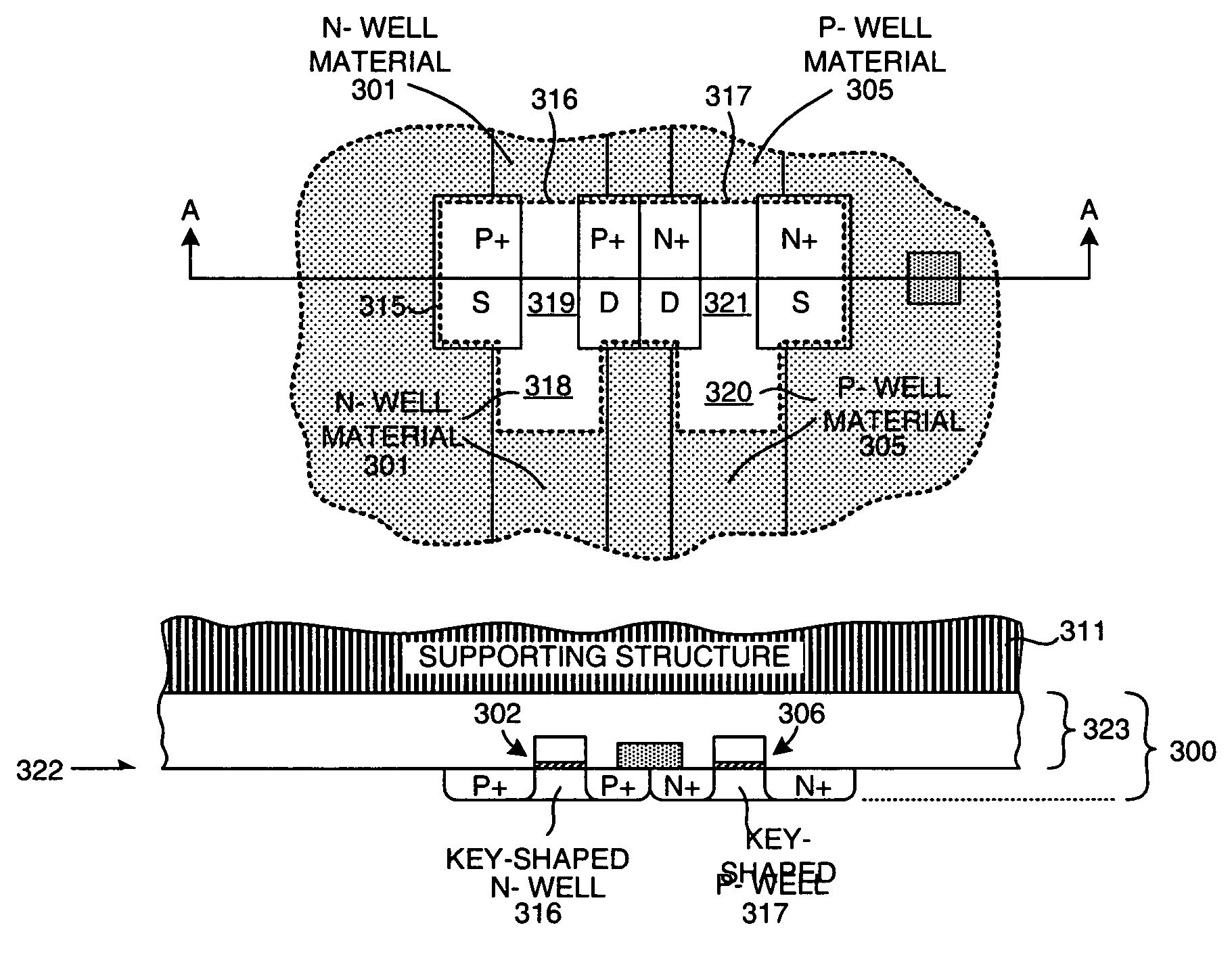 Bond and back side etchback transistor fabrication process