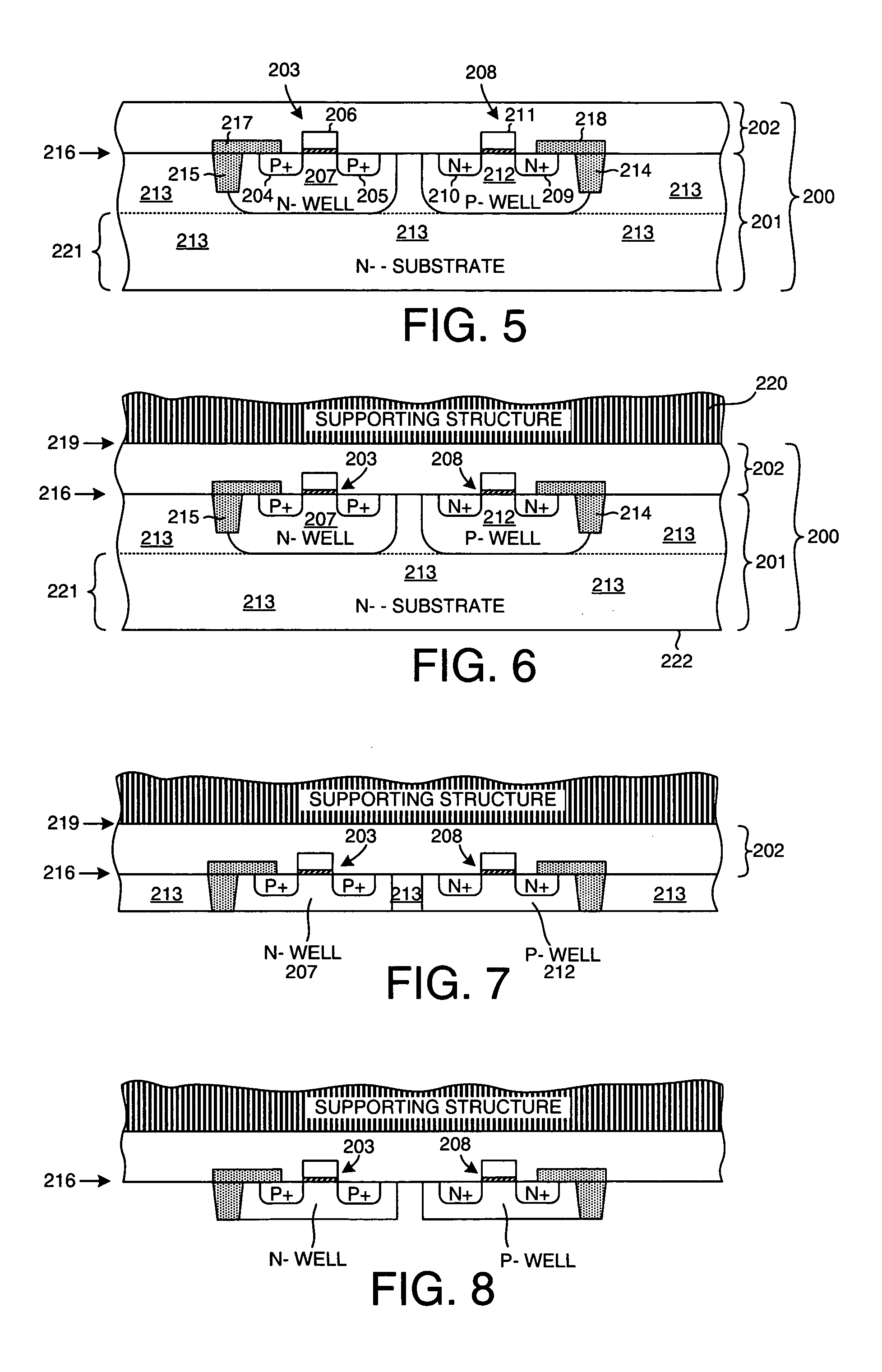 Bond and back side etchback transistor fabrication process