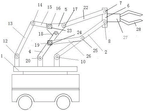 Servo drive multi-rod type variable-freedom-degree mechanical arm for assembly work