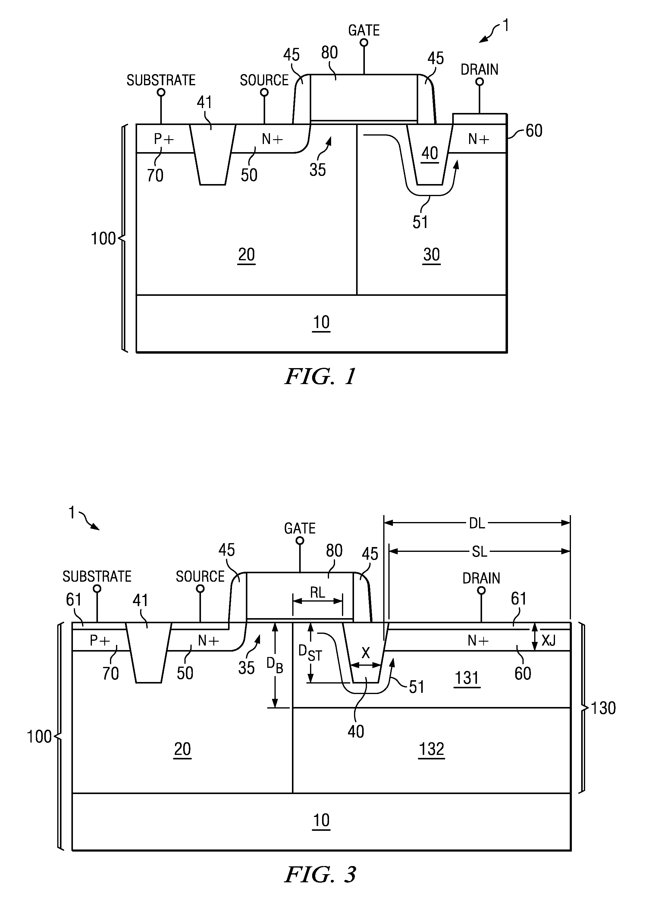 Drain Extended Field Effect Transistors and Methods of Formation Thereof