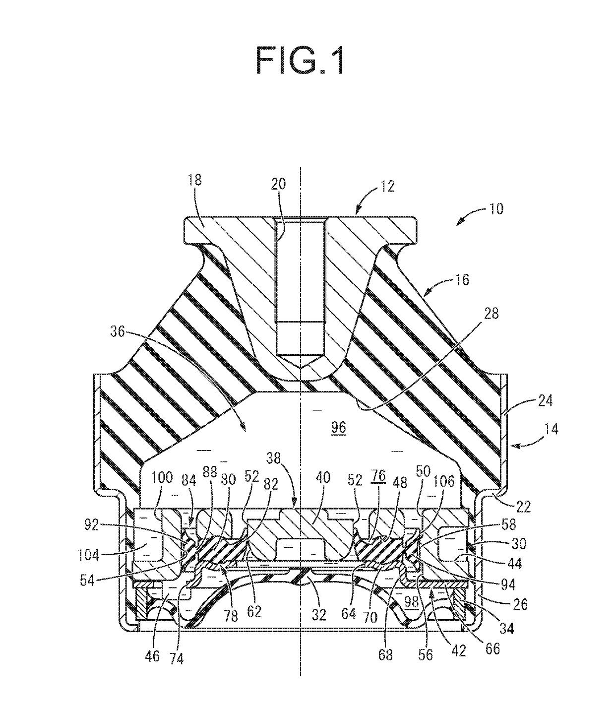 Fluid-filled vibration-damping device