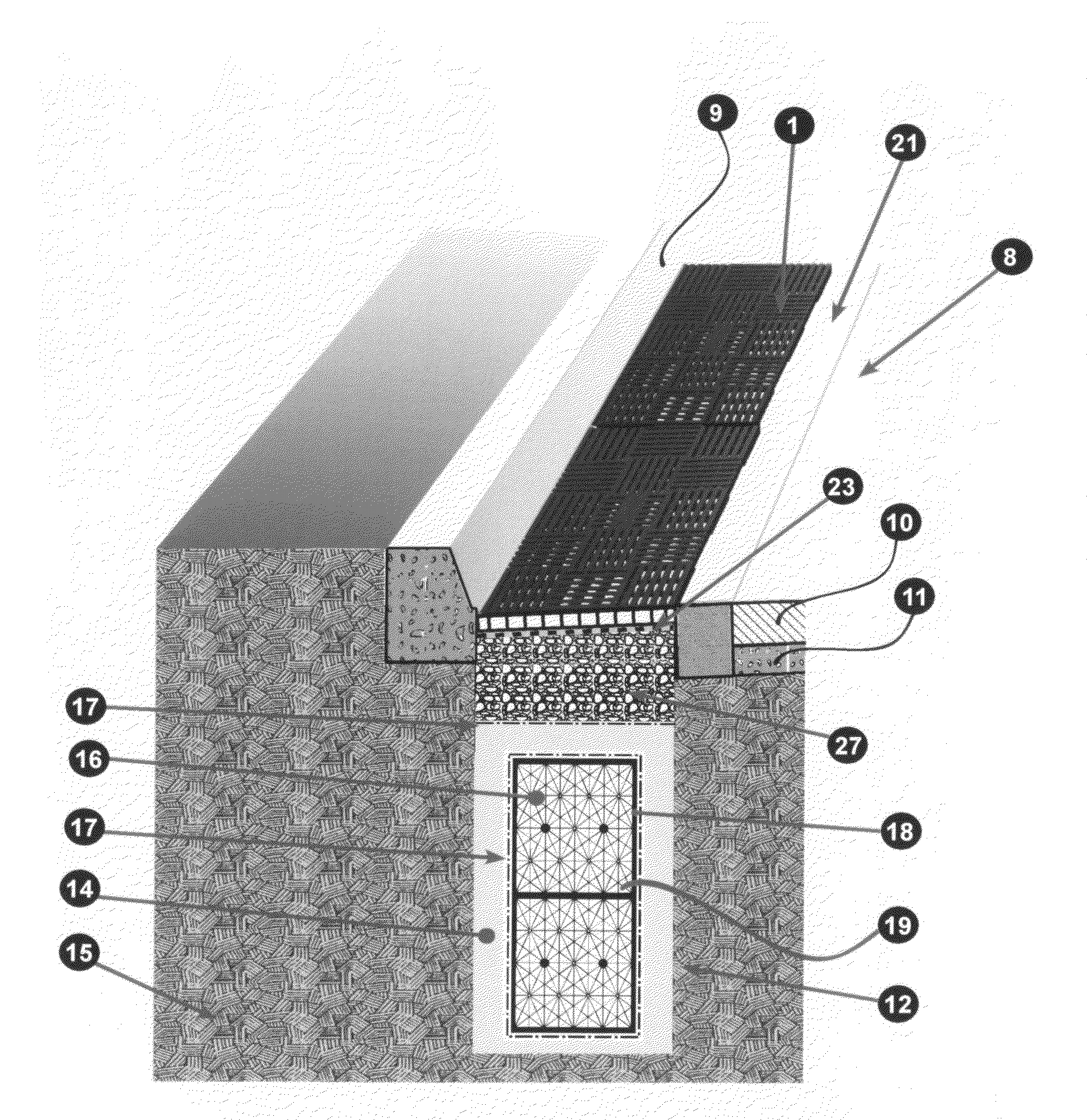 Transport corridor infiltration system