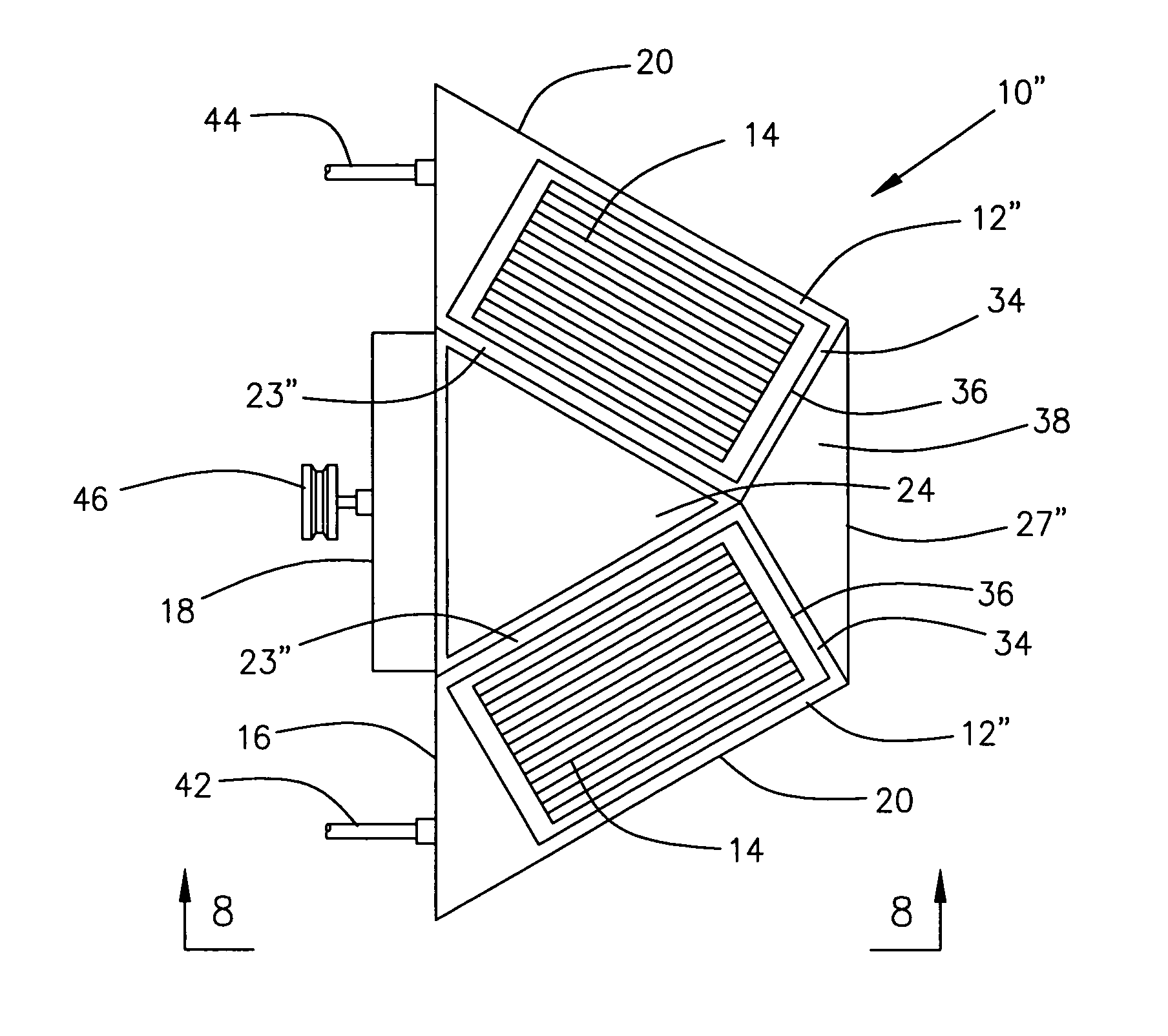 Triangular shaped heat exchanger