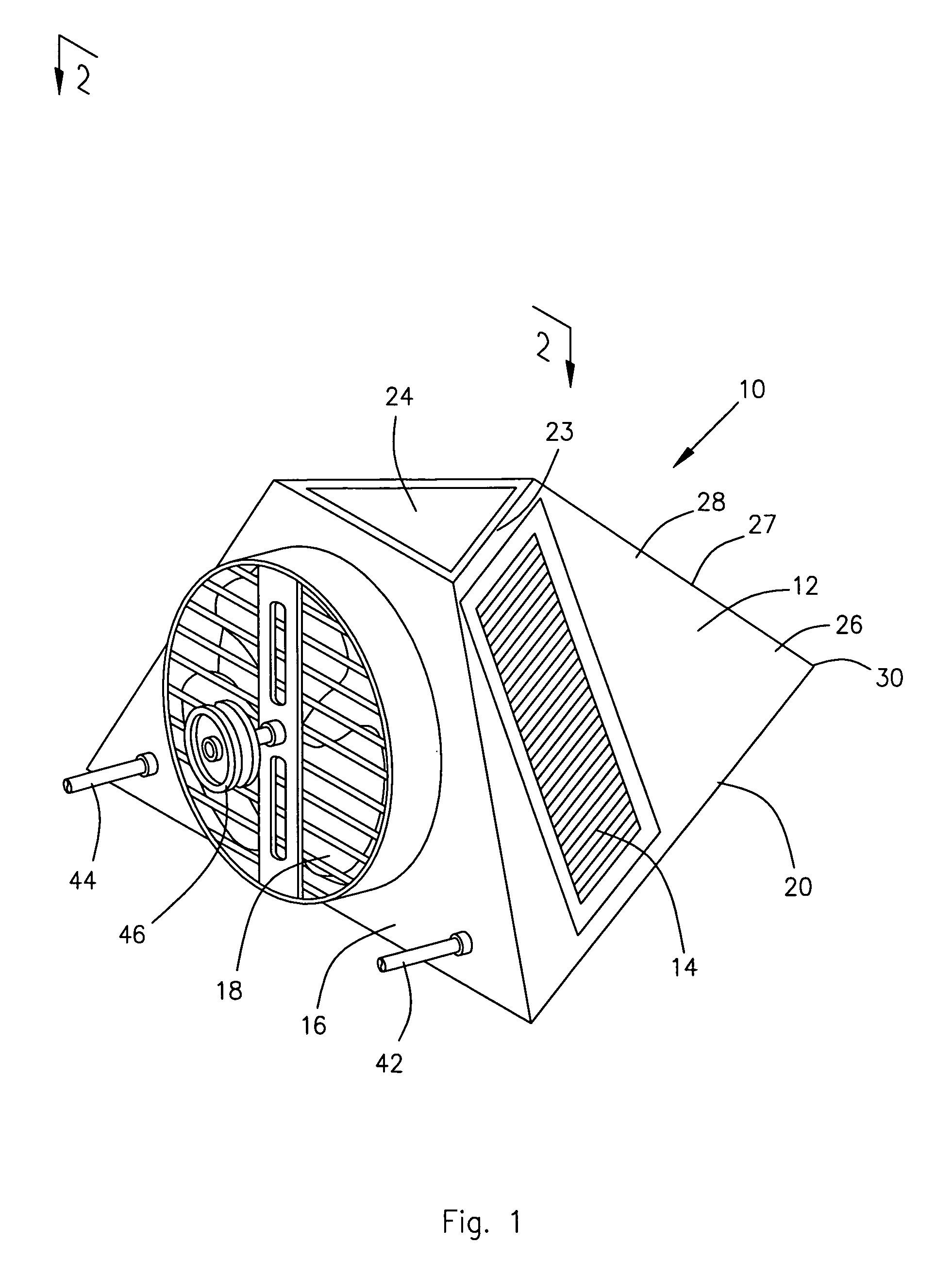 Triangular shaped heat exchanger