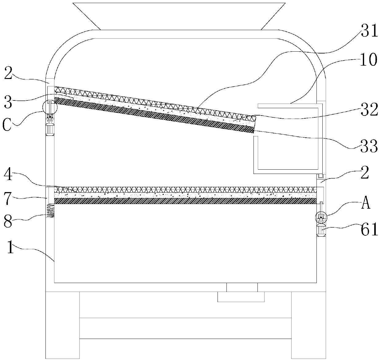 Aminated wastewater treatment device