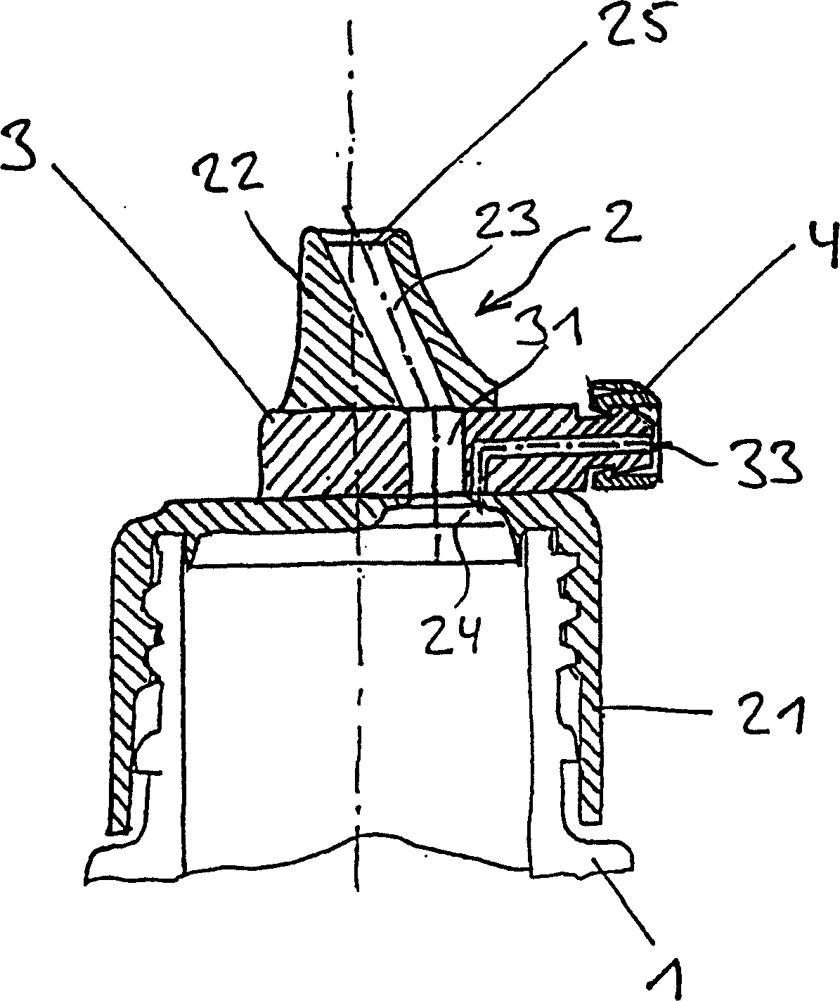 Closable dispensing device for dispensing a liquid, viscous or pasty medium contained in a container