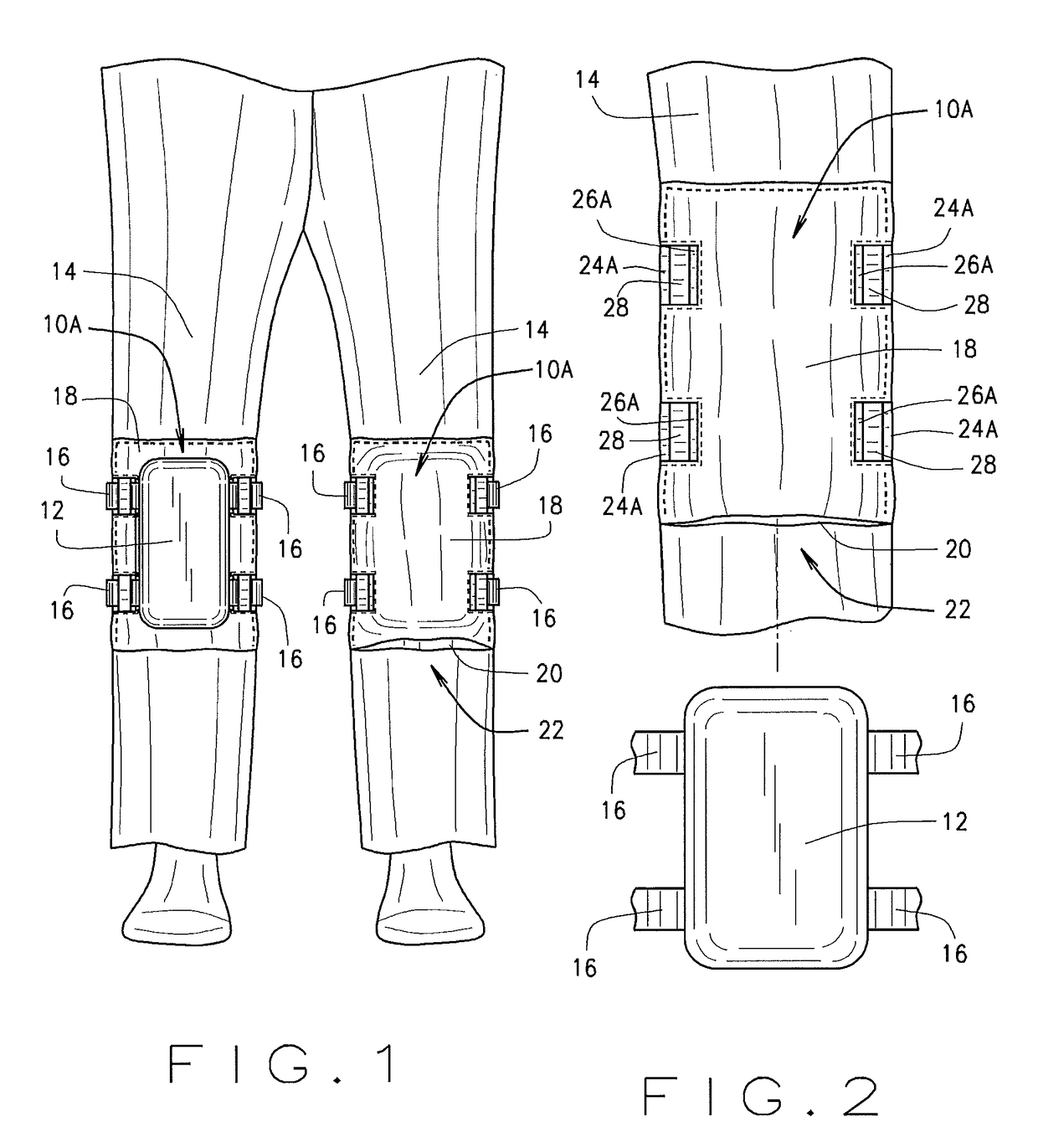 Pantleg holding mechanism for knee pads