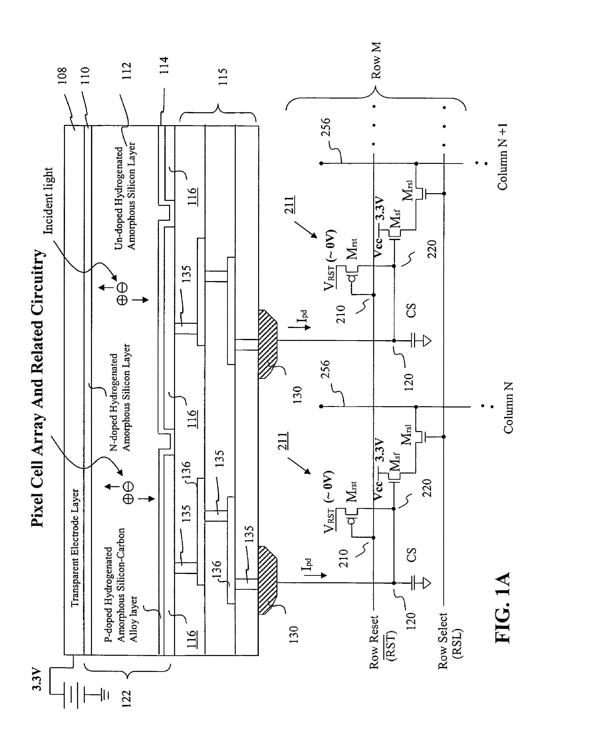 Visible/near infrared image sensor array