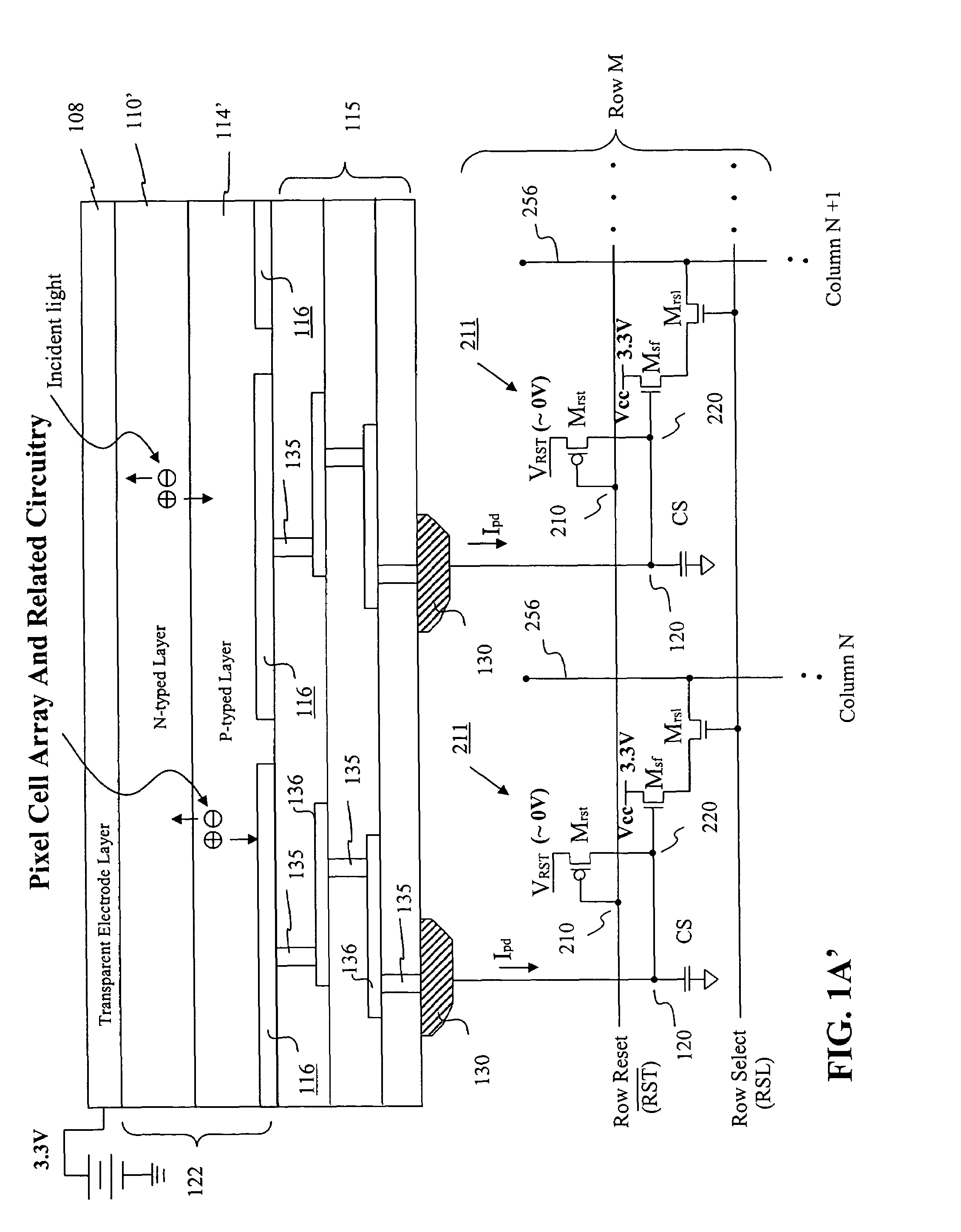 Visible/near infrared image sensor array