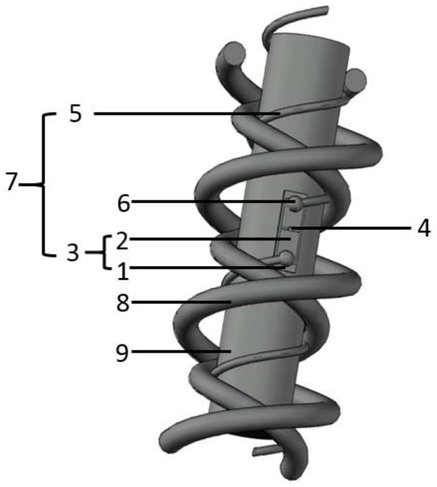 A kind of manufacturing method of normal mode spiral dipole electronic tag yarn