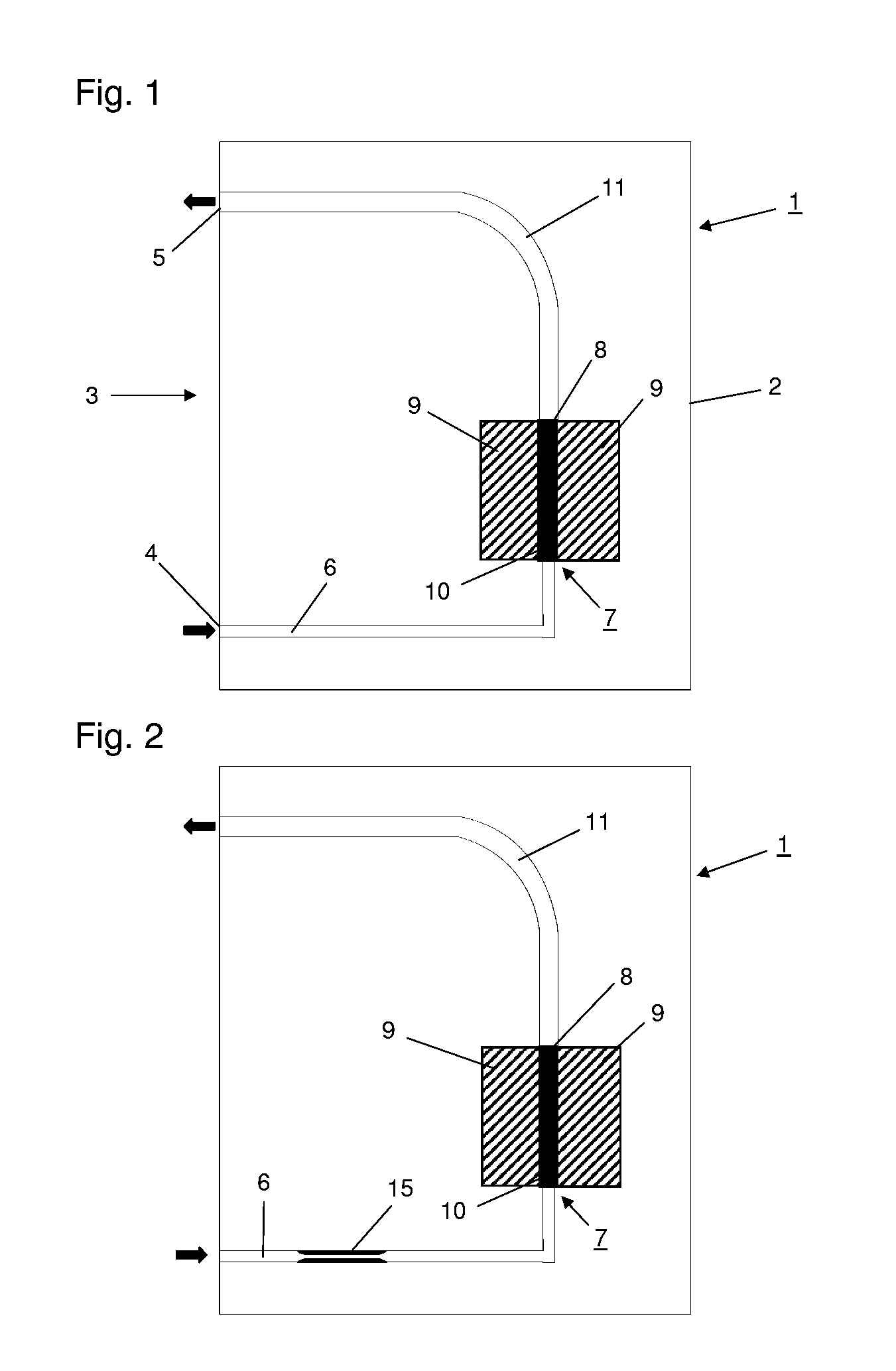 Device and method for stabilising the flow through a chamber