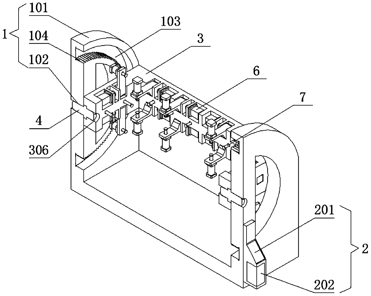 Limiting structure of mechanical arm and mechanical arm