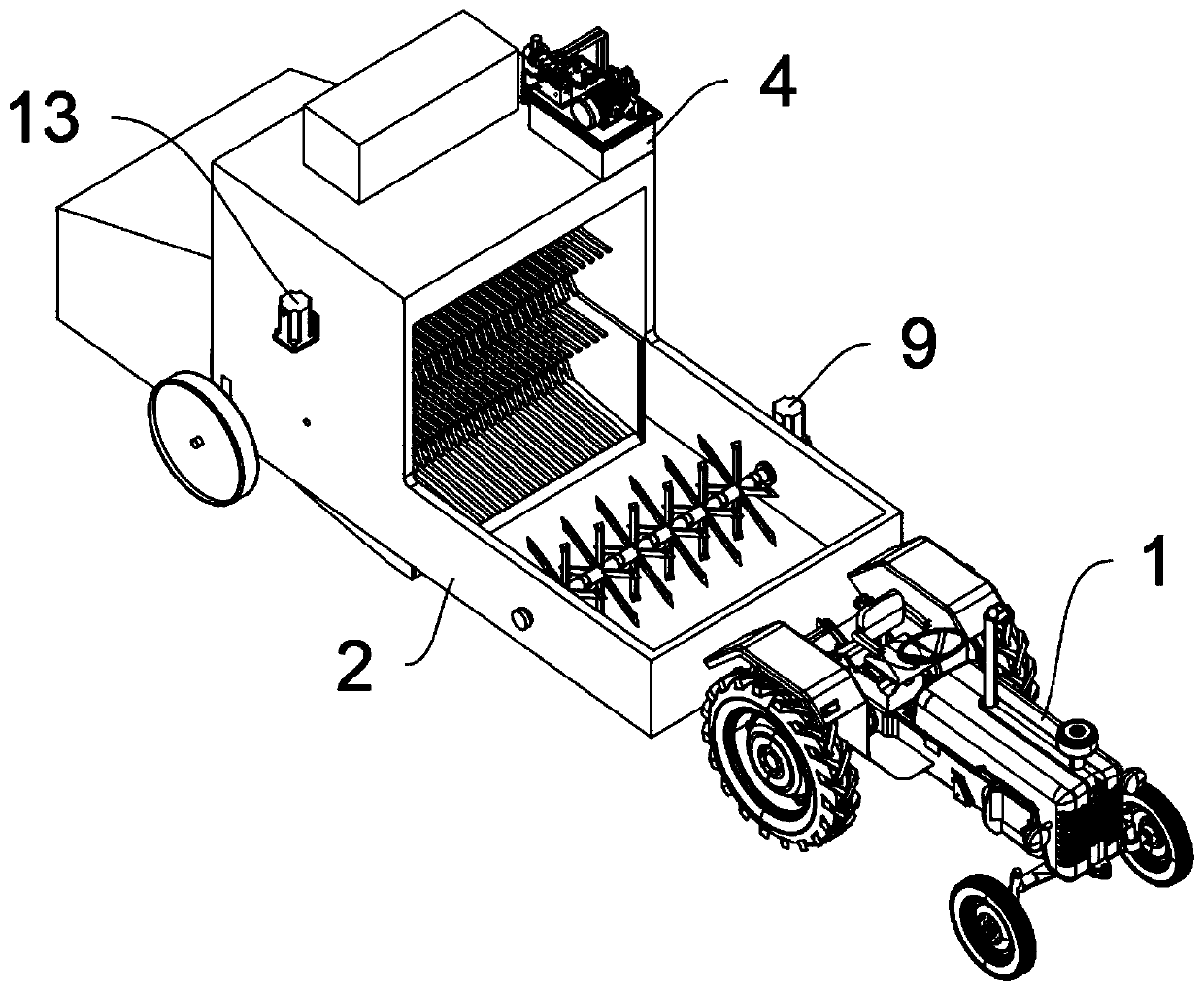 Farming machine capable of cleaning seedbed stubbles and performing deep scarification