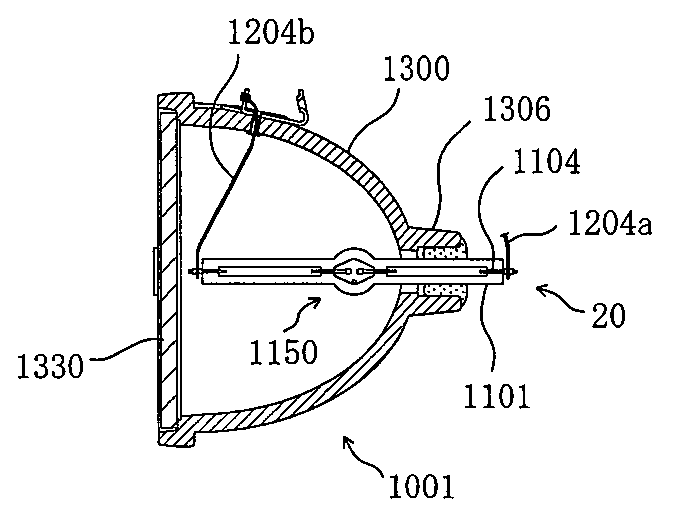 Lamp with reflecting mirror and image projecting apparatus