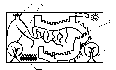 Hillstone fiber handicraft picture and manufacturing method thereof