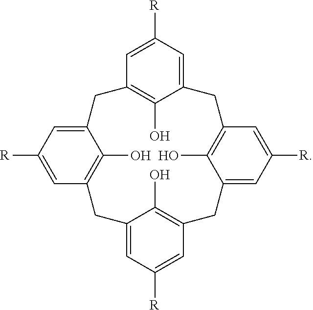 Process for stabilizing phenolic resins containing calixarenes