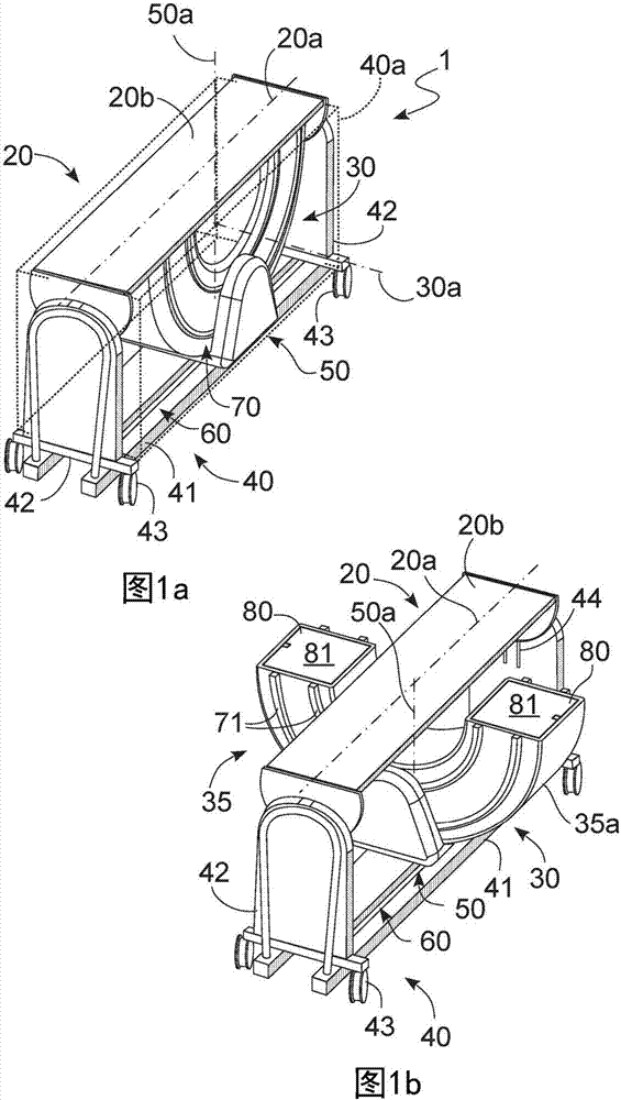 Radiological imaging device occupying a reduced space