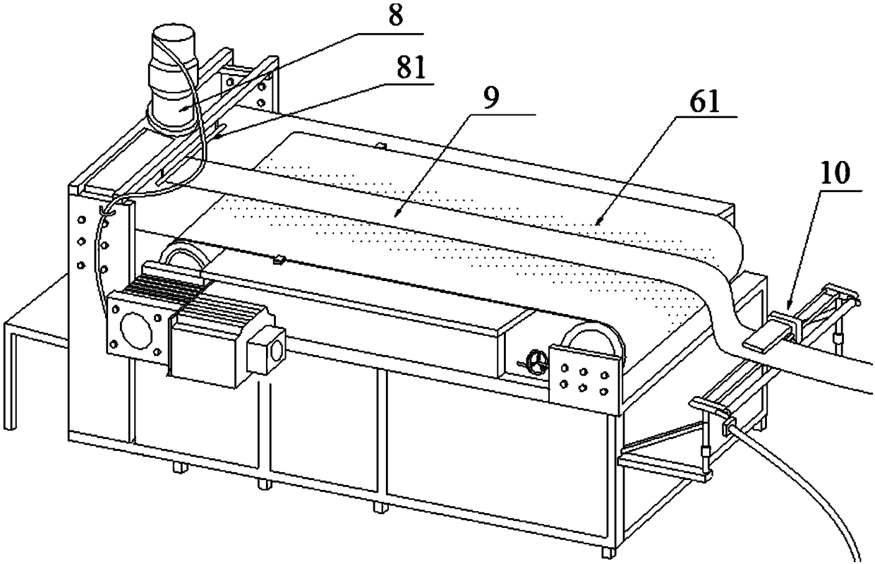 Production process of foamed reinforced rubber piece production device