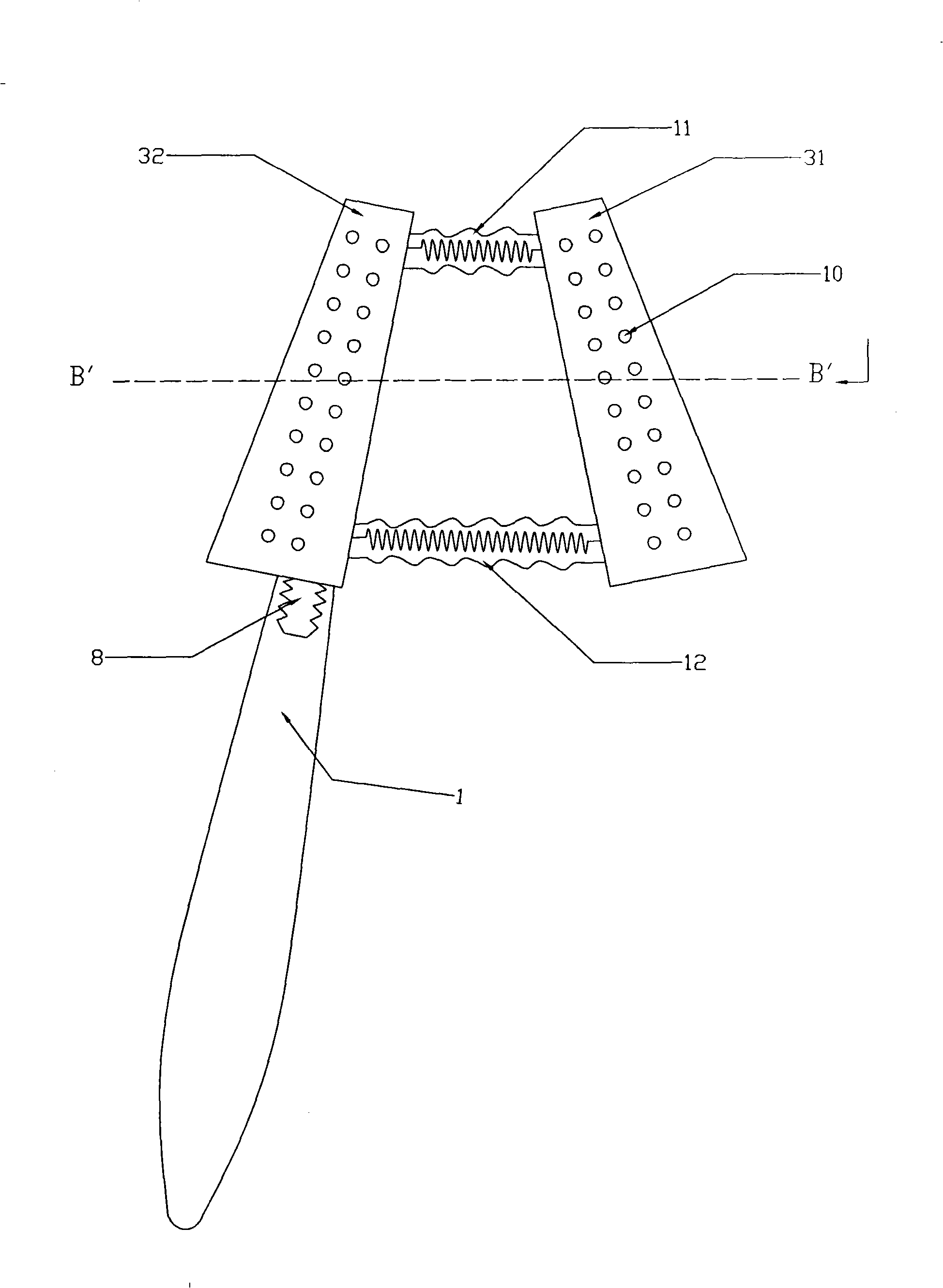 Full-mouth toothbrush with elastic fixing pole