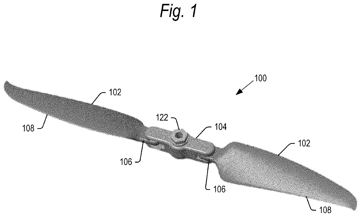 Quick release folding propeller blades for a model aircraft