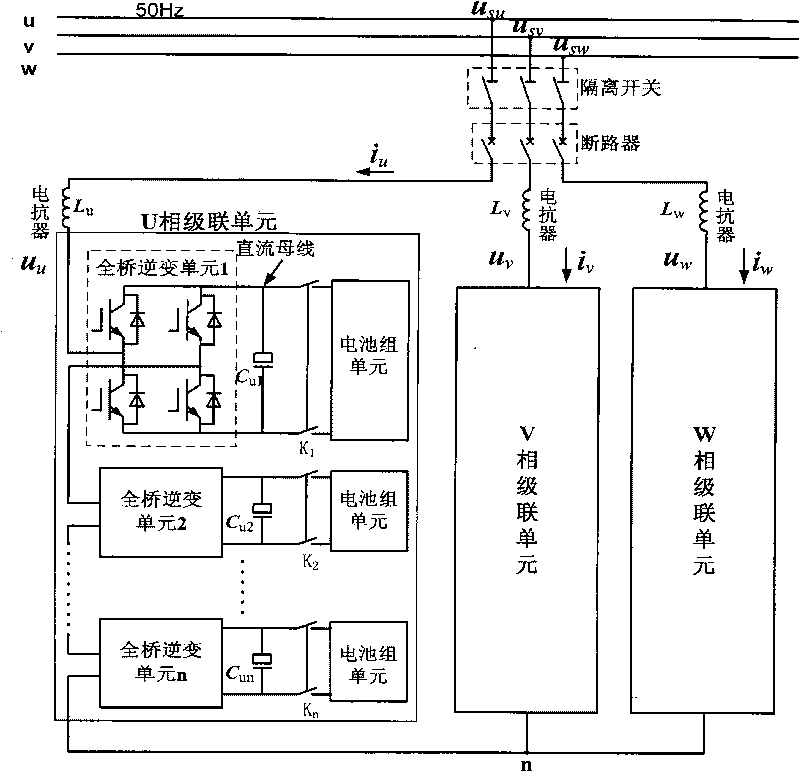 Electric energy adjustment device for active and reactive power adjustment of high-voltage system